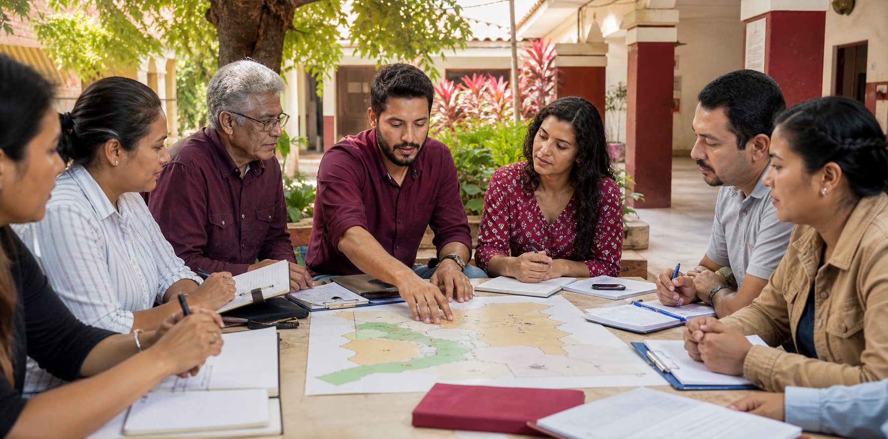 Comunidad universitaria colaborando en la planeación de un proyecto regional